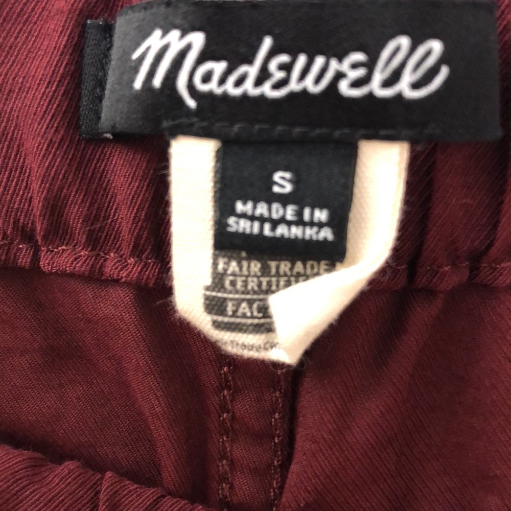 MADEWELL Women’s Drapey Seamed Track Trouser Jogger Pants In Maroon Size Small - Picture 6 of 8